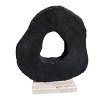 Tibor Black Mango Wood Sculpture With Travertine Base - Bargainia.com - 5063227017614