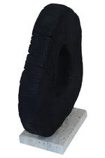 Tibor Black Mango Wood Sculpture With Travertine Base - Bargainia.com - 5063227017614