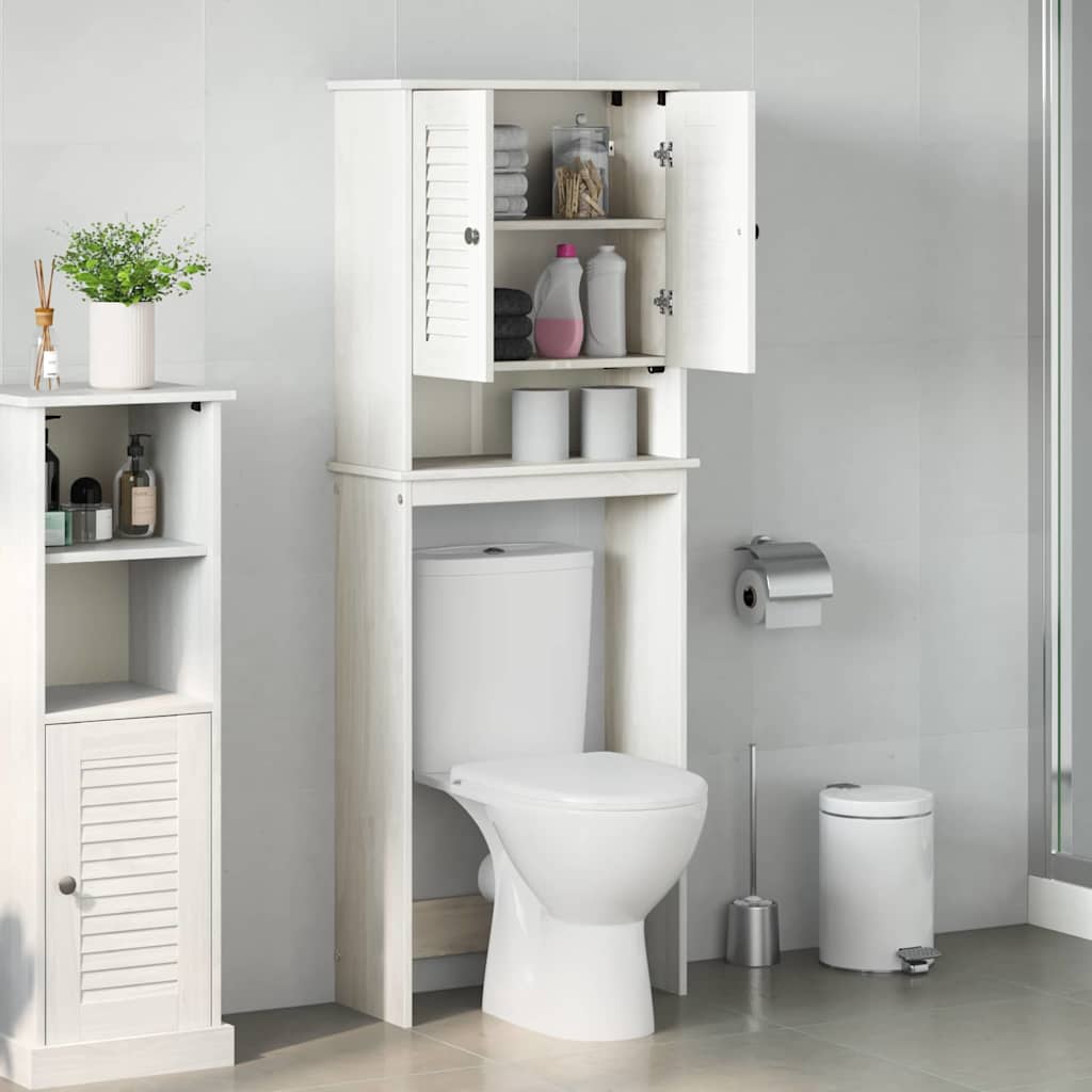 Toilet Cabinet VIGO White 60 x 27 x 161 cm Solid pine wood - Bargainia.com - 