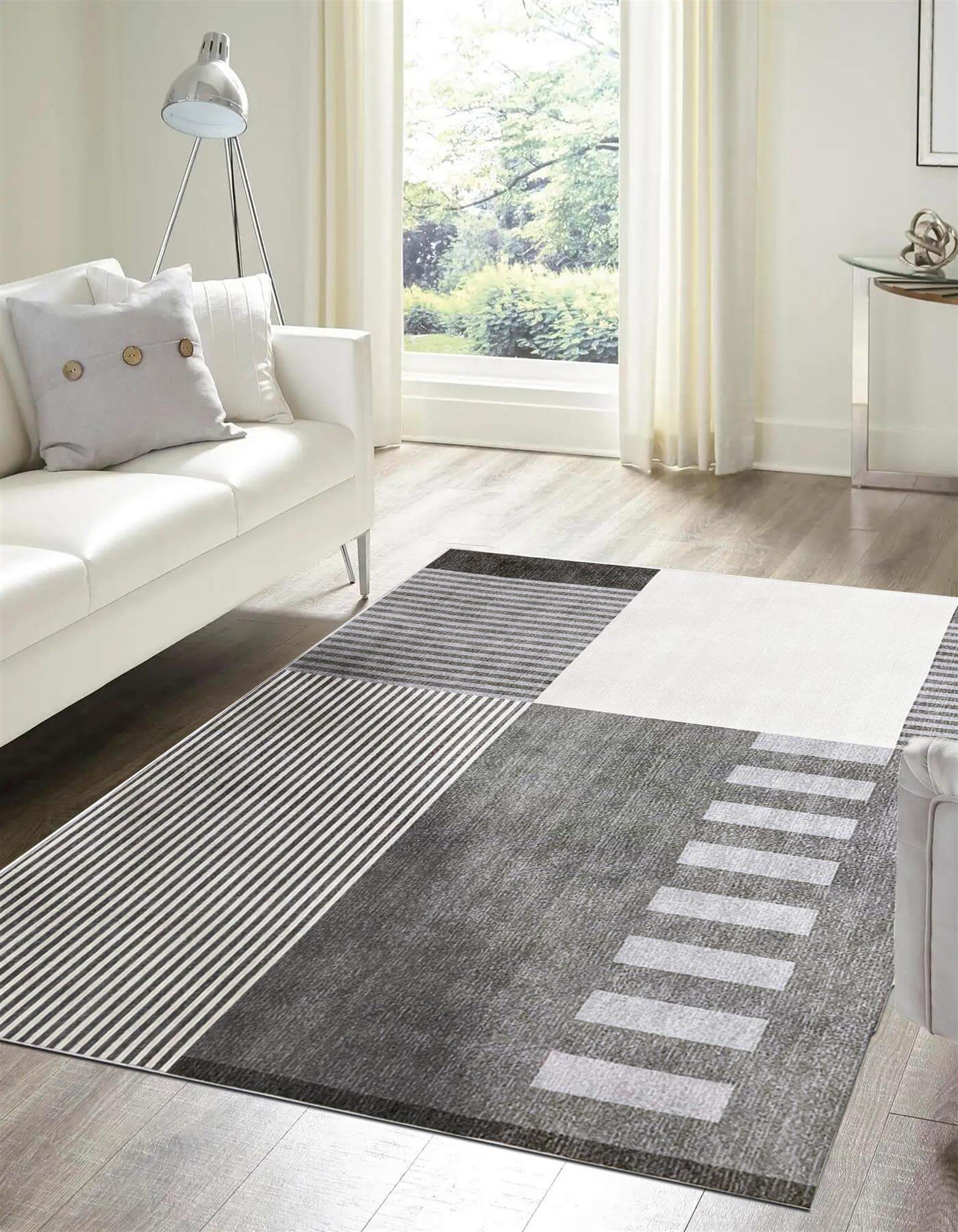Tokyo Geo Blocks Grey Rug - Bargainia.com - 