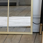 Tomi - Full Length Gold Metal Arched Lattice Window Mirror - 200cm x 120cm - Bargainia.com - 