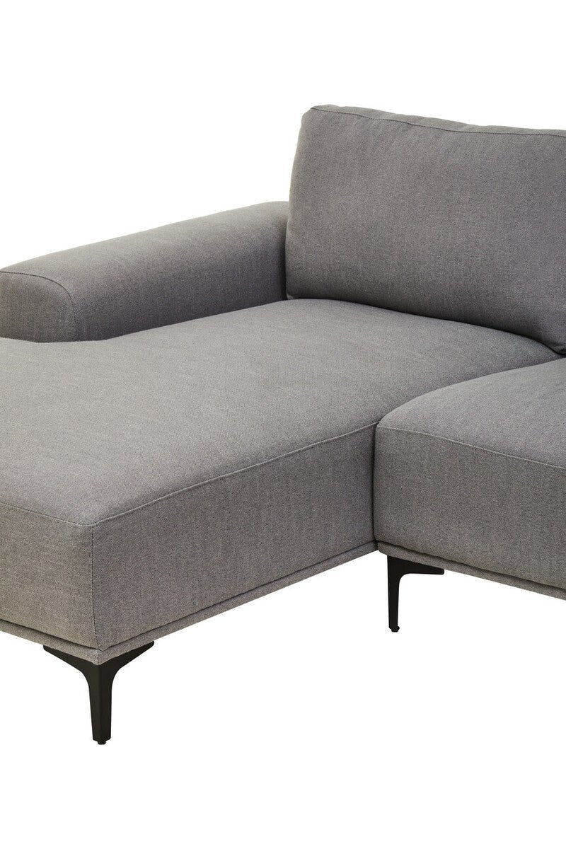 Toulon 3 Seat Grey Fabric Left Chaise Sofa - Bargainia.com - 