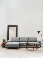 Toulon 3 Seat Grey Fabric Left Chaise Sofa - Bargainia.com - 