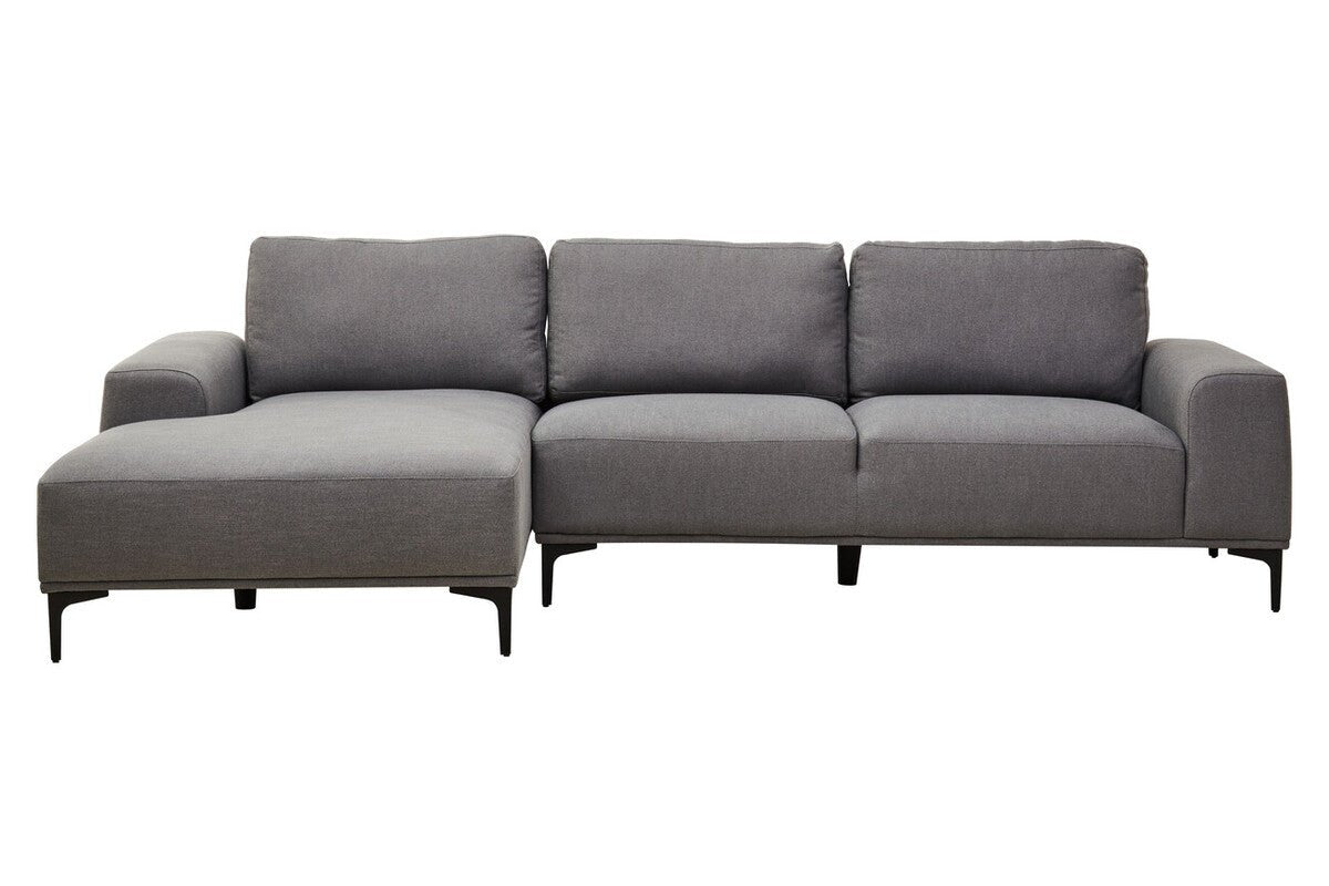 Toulon 3 Seat Grey Fabric Left Chaise Sofa - Bargainia.com - 