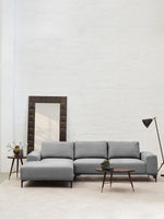 Toulon 3 Seat Grey Fabric Left Chaise Sofa - Bargainia.com - 