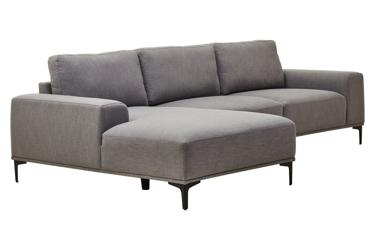 Toulon 3 Seat Grey Fabric Left Chaise Sofa - Bargainia.com - 