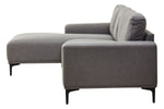 Toulon 3 Seat Grey Fabric Left Chaise Sofa - Bargainia.com - 