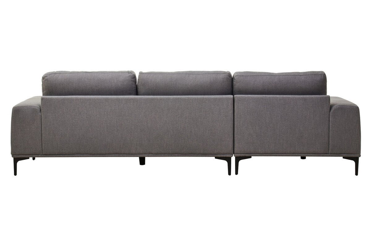 Toulon 3 Seat Grey Fabric Left Chaise Sofa - Bargainia.com - 