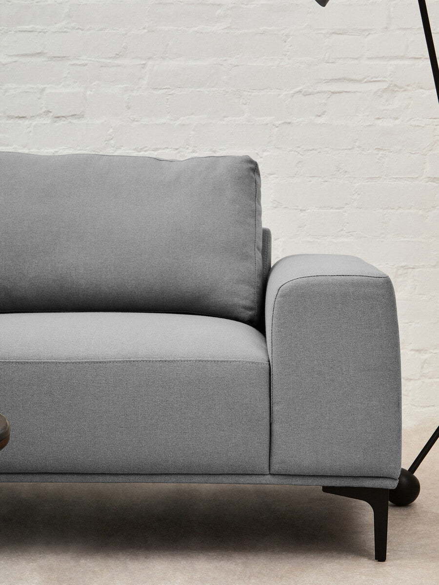 Toulon 3 Seat Grey Fabric Left Chaise Sofa - Bargainia.com - 