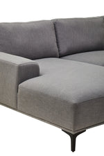 Toulon 3 Seat Grey Fabric Left Chaise Sofa - Bargainia.com - 