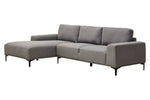 Toulon 3 Seat Grey Fabric Left Chaise Sofa - Bargainia.com - 