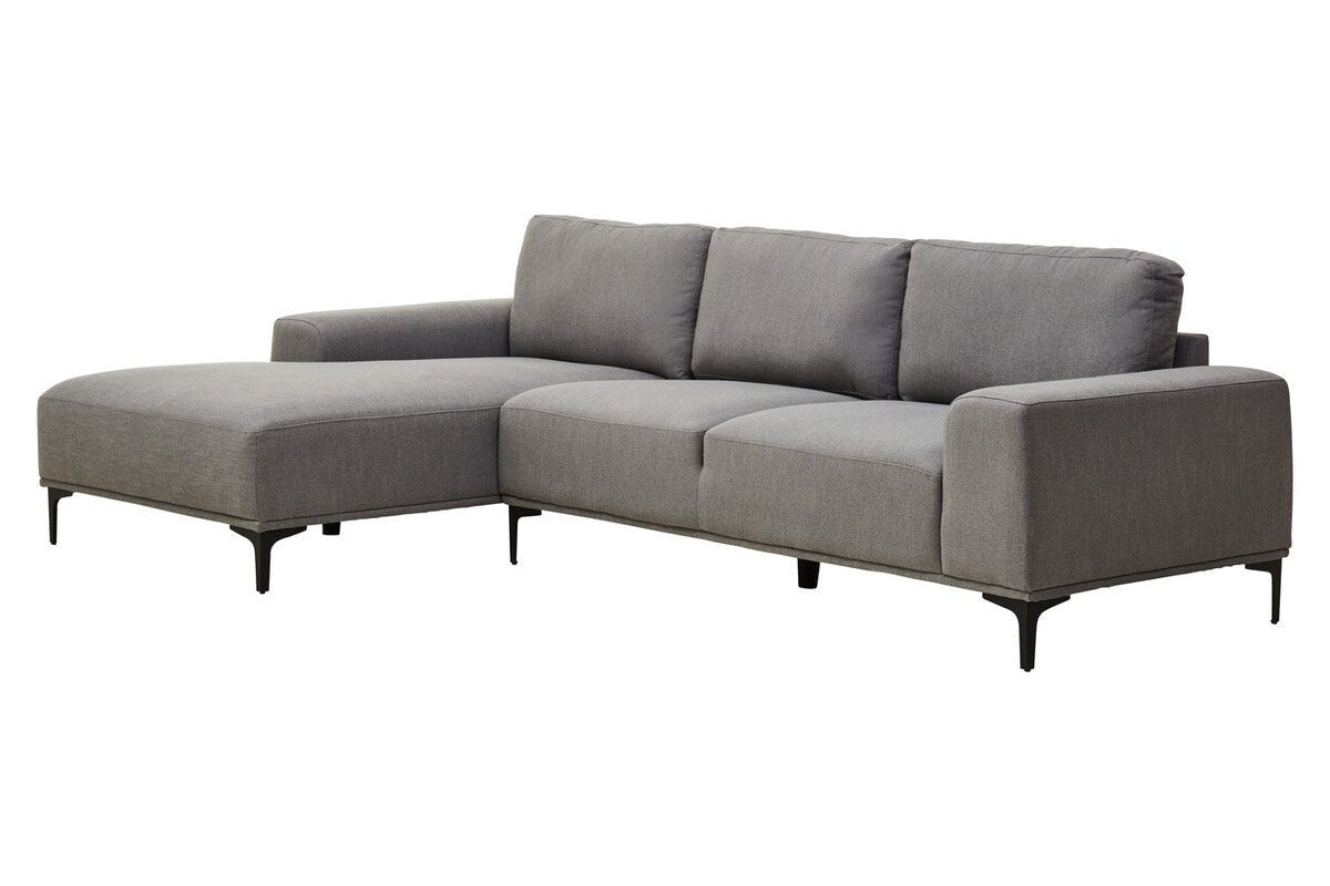 Toulon 3 Seat Grey Fabric Left Chaise Sofa - Bargainia.com - 