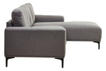 Toulon 3 Seat Grey Fabric Right Chaise Sofa - Bargainia.com - 