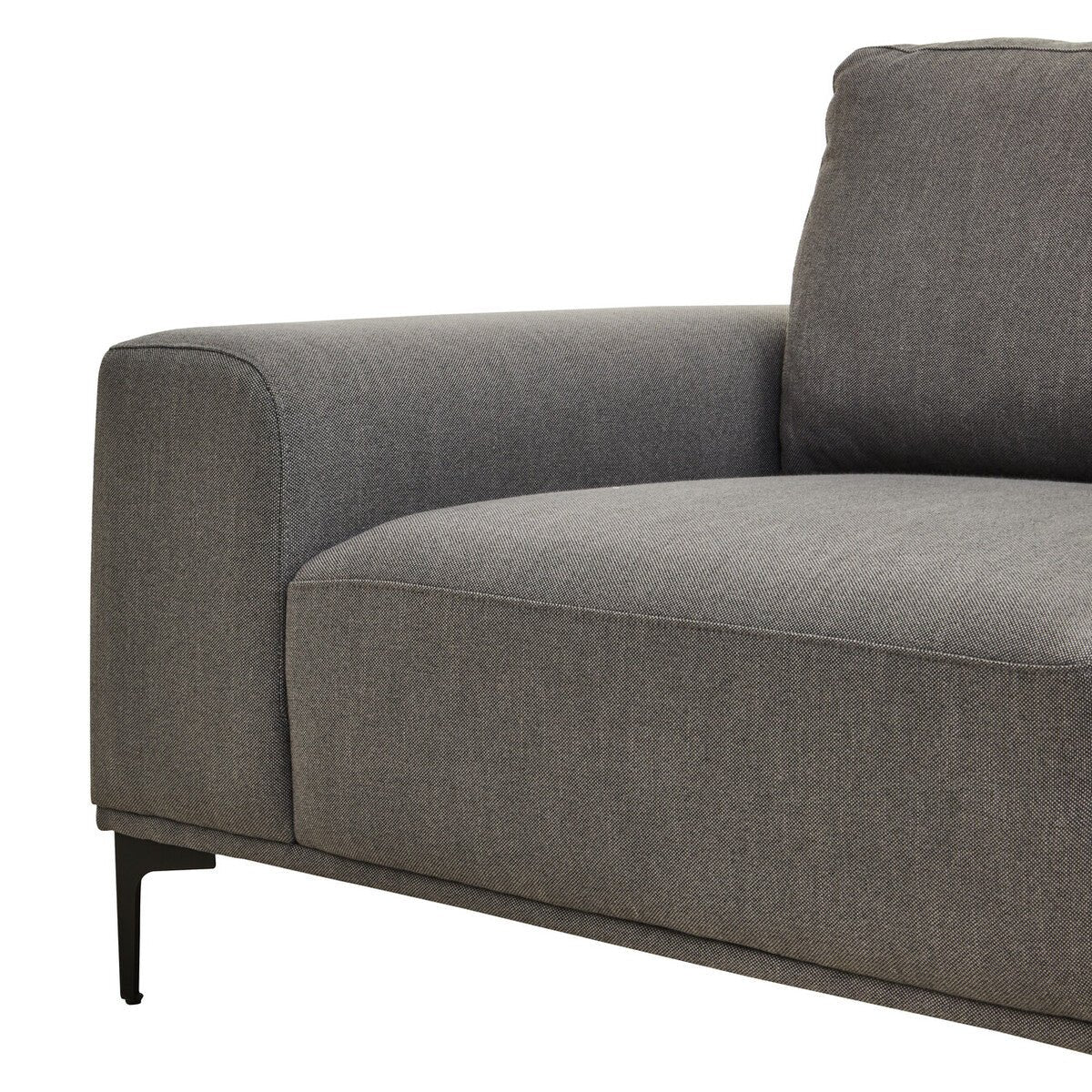 Toulon 3 Seat Grey Fabric Right Chaise Sofa - Bargainia.com - 