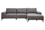 Toulon 3 Seat Grey Fabric Right Chaise Sofa - Bargainia.com - 