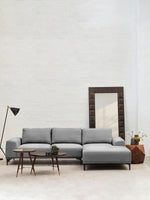 Toulon 3 Seat Grey Fabric Right Chaise Sofa - Bargainia.com - 