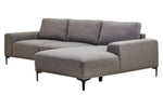 Toulon 3 Seat Grey Fabric Right Chaise Sofa - Bargainia.com - 