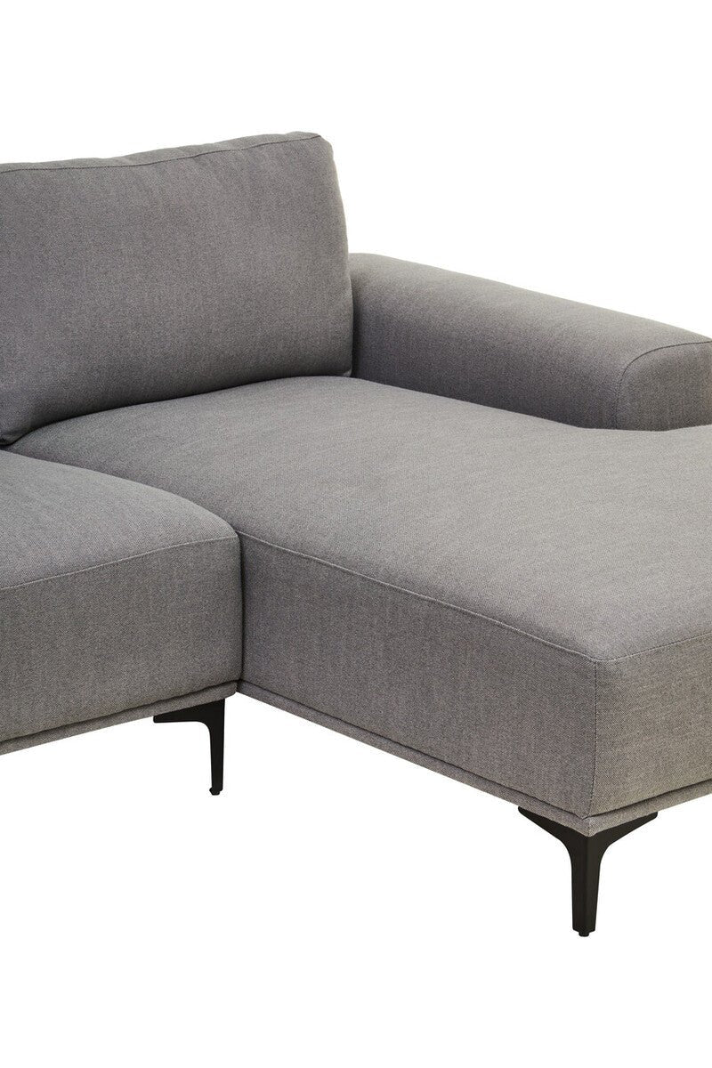 Toulon 3 Seat Grey Fabric Right Chaise Sofa - Bargainia.com - 