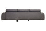 Toulon 3 Seat Grey Fabric Right Chaise Sofa - Bargainia.com - 