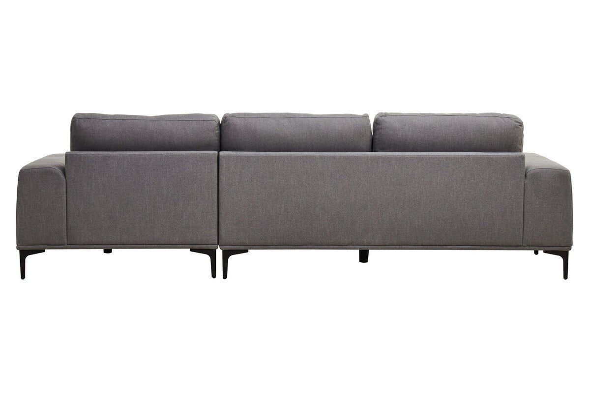 Toulon 3 Seat Grey Fabric Right Chaise Sofa - Bargainia.com - 