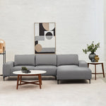 Toulon 3 Seat Grey Fabric Right Chaise Sofa - Bargainia.com - 