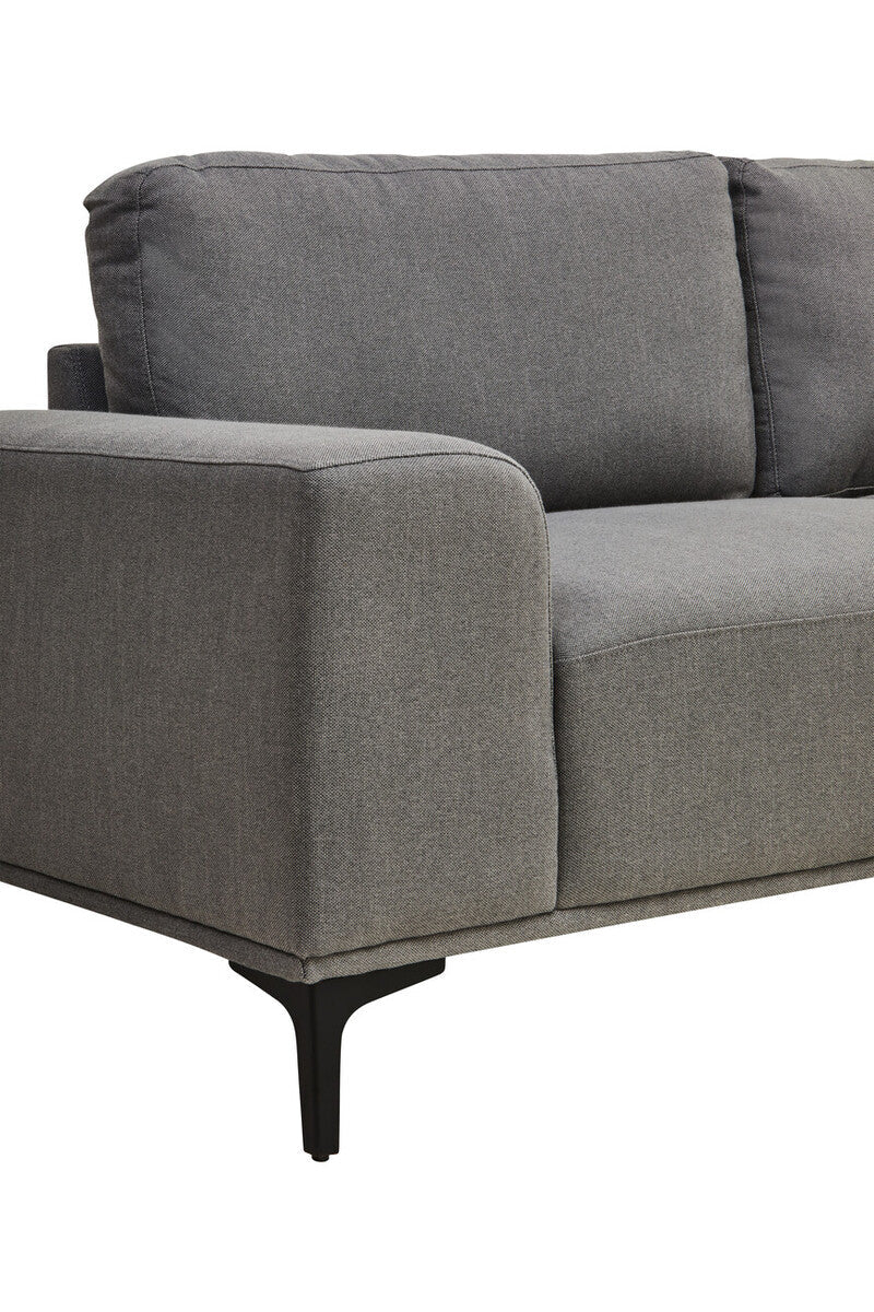 Toulon 3 Seat Grey Fabric Right Chaise Sofa - Bargainia.com - 