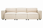 Toulouse Cream Fabric Armless Modular Sofa - Bargainia.com - 