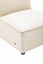 Toulouse Cream Fabric Armless Modular Sofa - Bargainia.com - 