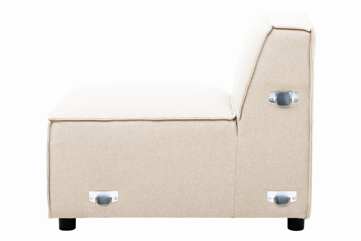 Toulouse Cream Fabric Armless Modular Sofa - Bargainia.com - 