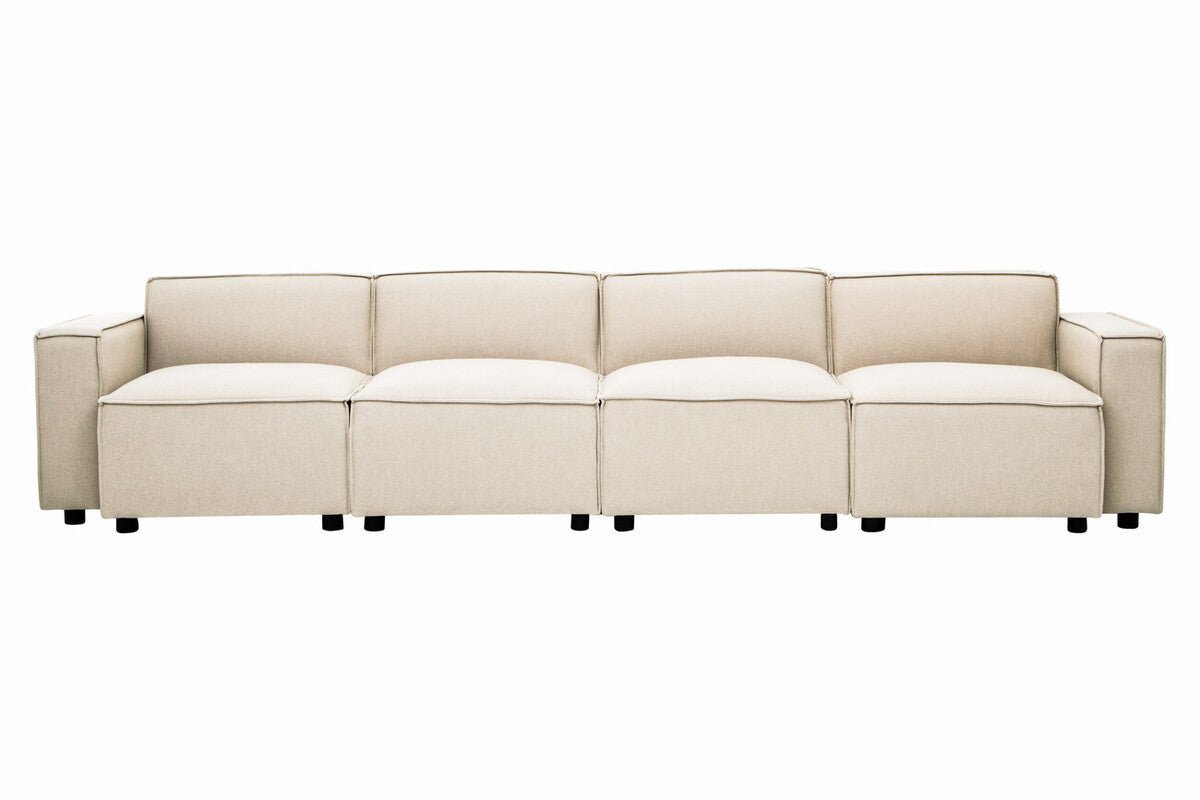 Toulouse Cream Fabric Armless Modular Sofa - Bargainia.com - 