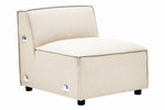 Toulouse Cream Fabric Armless Modular Sofa - Bargainia.com - 