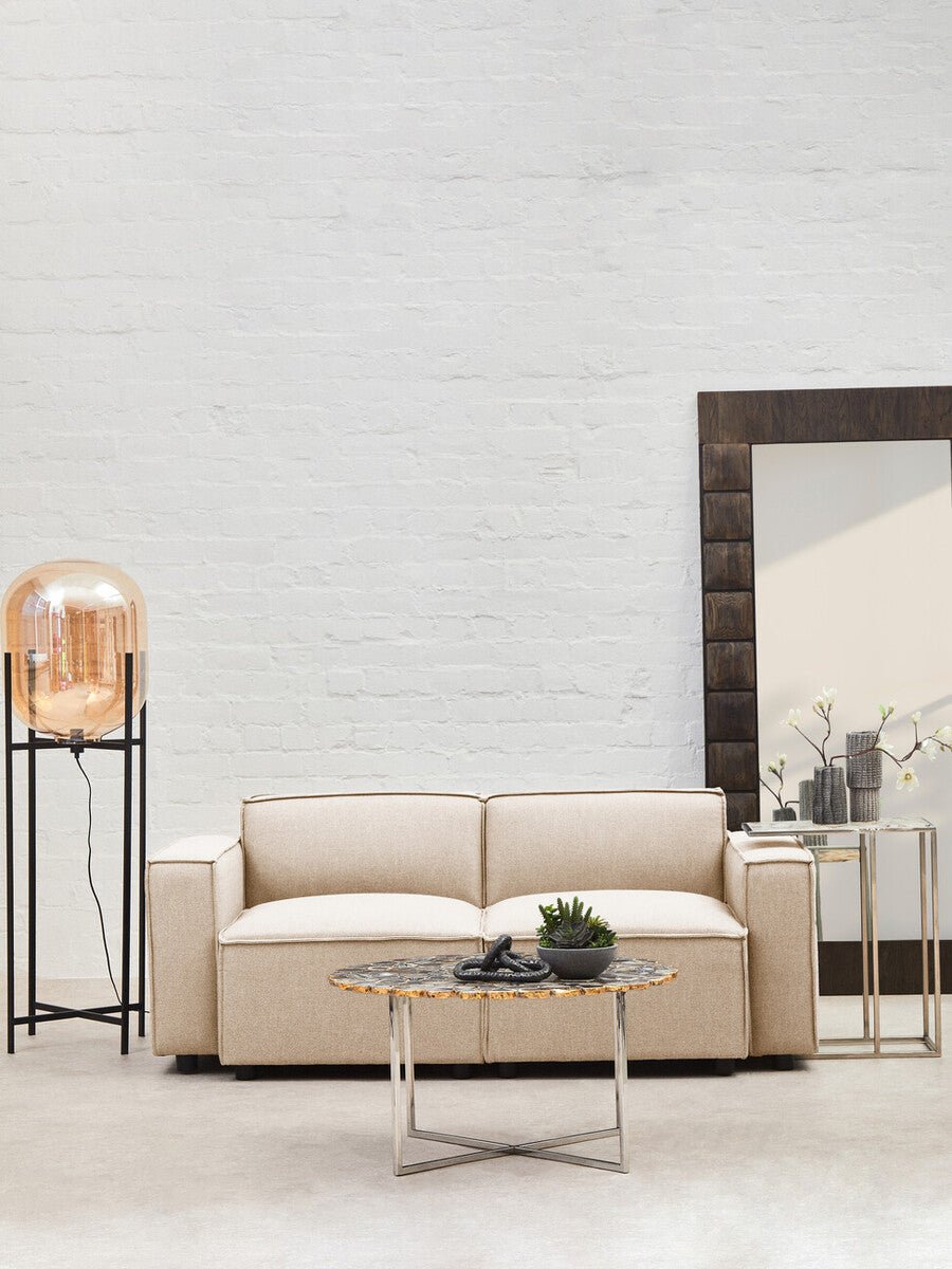 Toulouse Cream Fabric Armless Modular Sofa - Bargainia.com - 