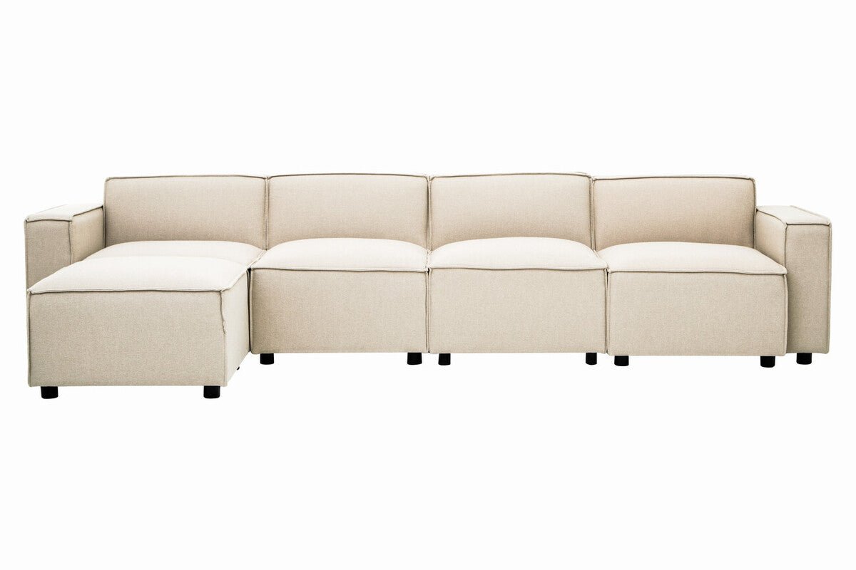 Toulouse Cream Fabric Right Arm Modular Sofa - Bargainia.com - 