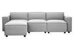 Toulouse Grey Fabric Armless Modular Sofa - Bargainia.com - 