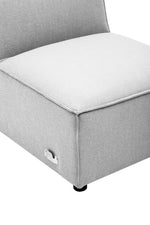 Toulouse Grey Fabric Armless Modular Sofa - Bargainia.com - 