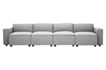 Toulouse Grey Fabric Armless Modular Sofa - Bargainia.com - 