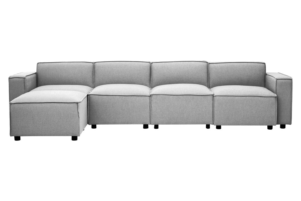 Toulouse Grey Fabric Right Arm Modular Sofa - Bargainia.com - 