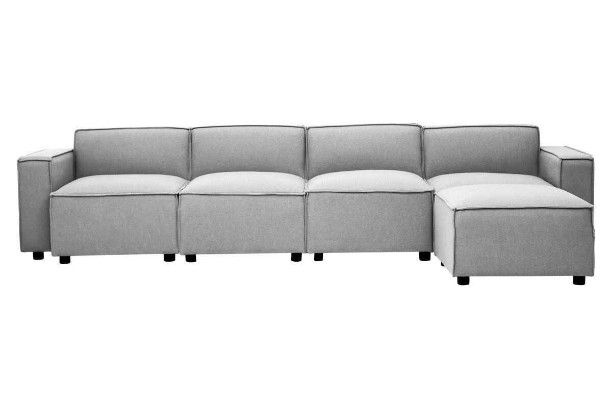 Toulouse Grey Fabric Right Arm Modular Sofa - Bargainia.com - 