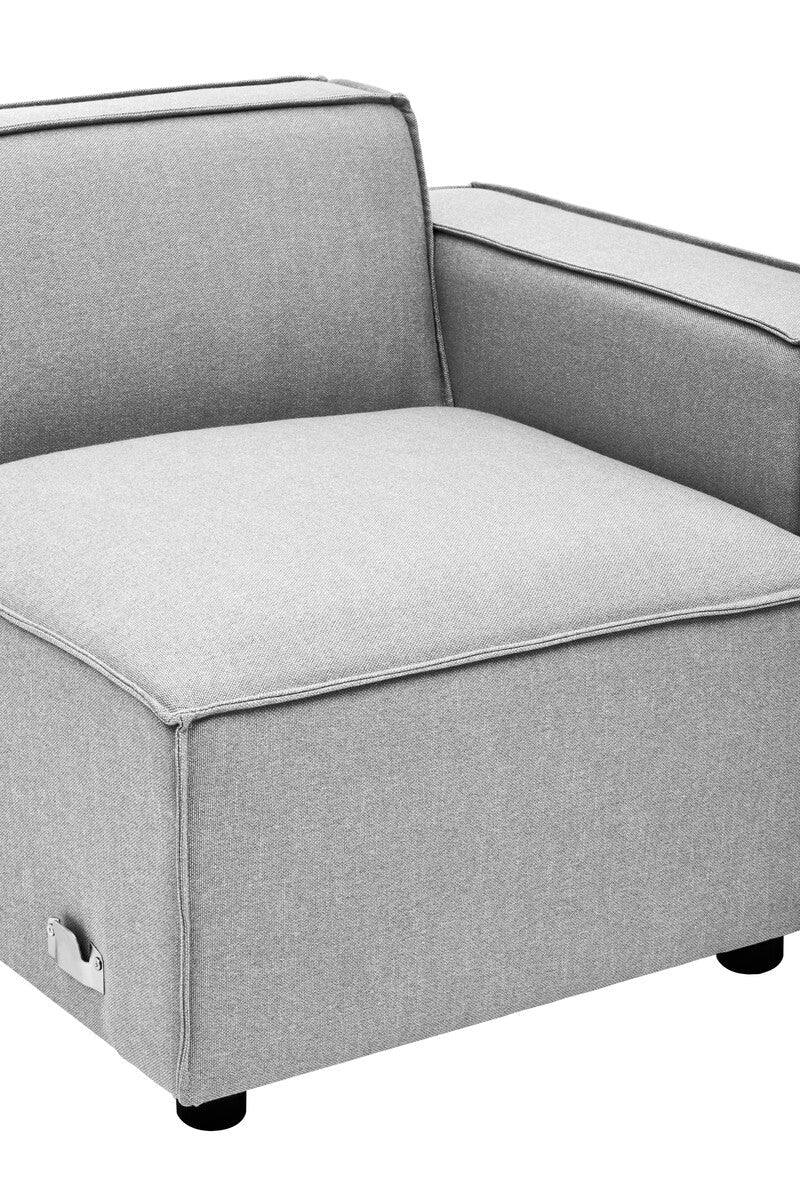 Toulouse Grey Fabric Right Arm Modular Sofa - Bargainia.com - 