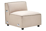 Toulouse Natural Fabric Armless Modular Sofa - Bargainia.com - 