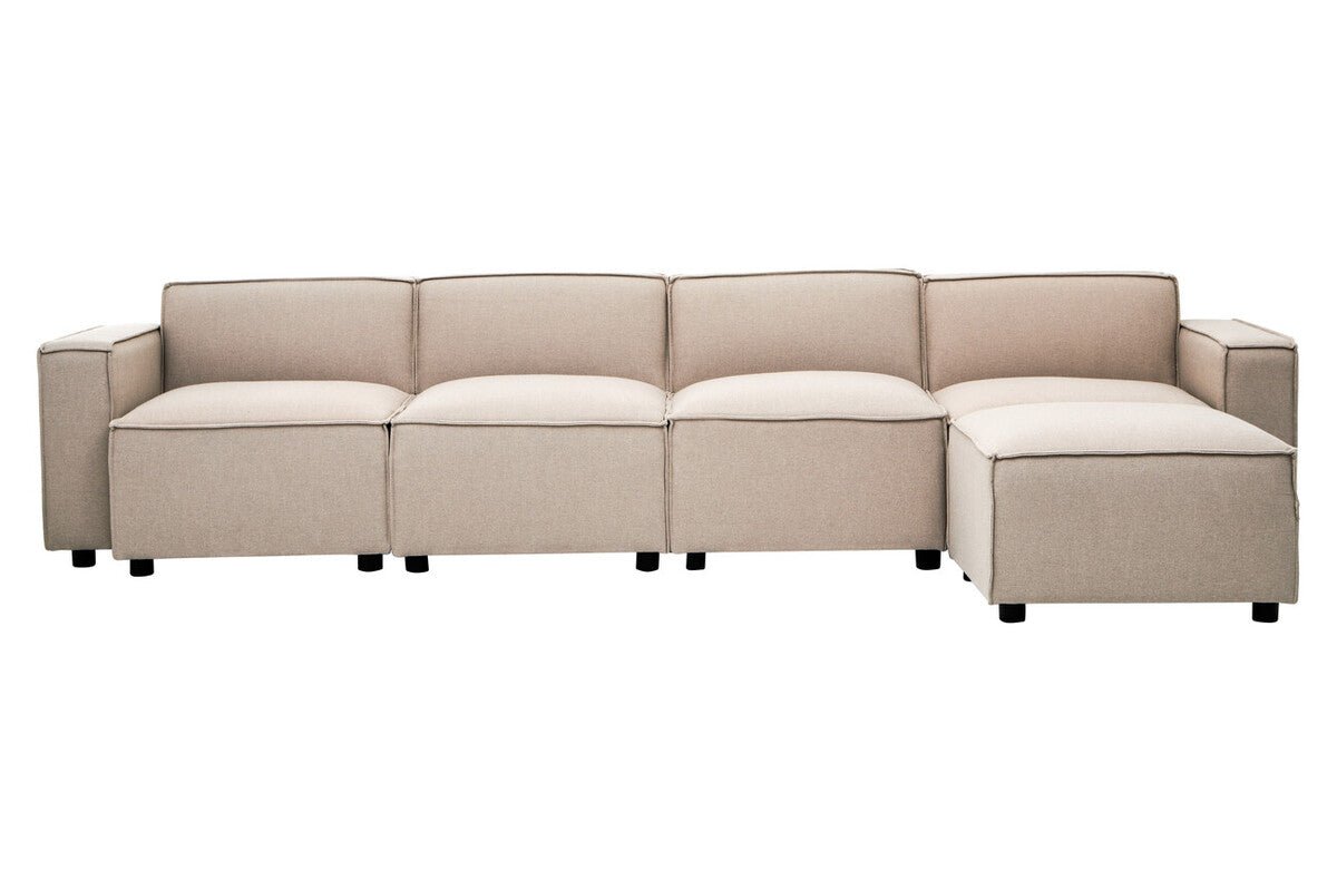 Toulouse Natural Fabric Armless Modular Sofa - Bargainia.com - 