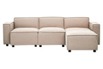 Toulouse Natural Fabric Armless Modular Sofa - Bargainia.com - 
