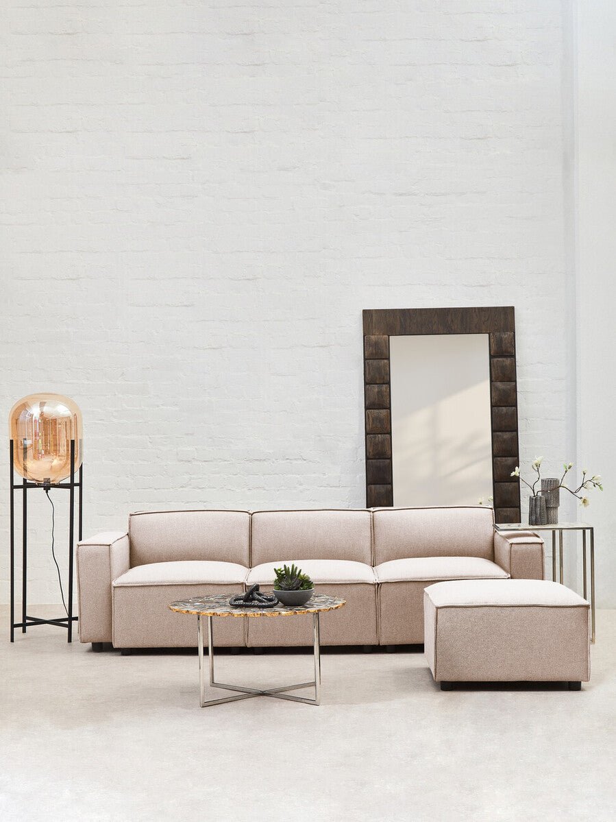 Toulouse Natural Fabric Armless Modular Sofa - Bargainia.com - 