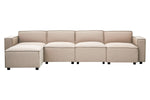 Toulouse Natural Fabric Armless Modular Sofa - Bargainia.com - 