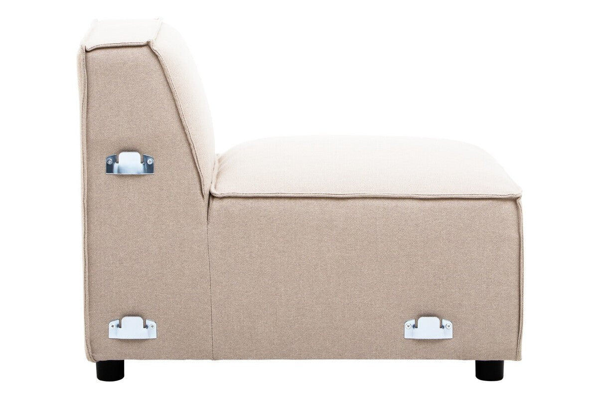 Toulouse Natural Fabric Armless Modular Sofa - Bargainia.com - 