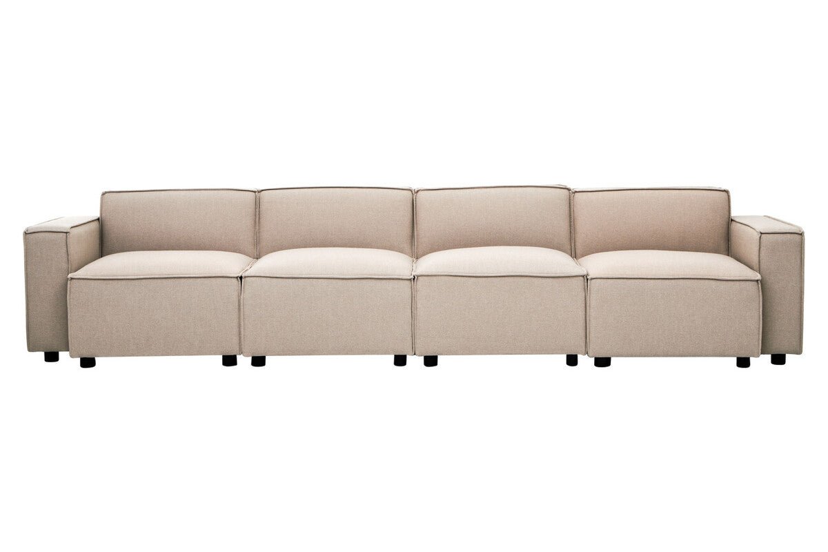 Toulouse Natural Fabric Armless Modular Sofa - Bargainia.com - 