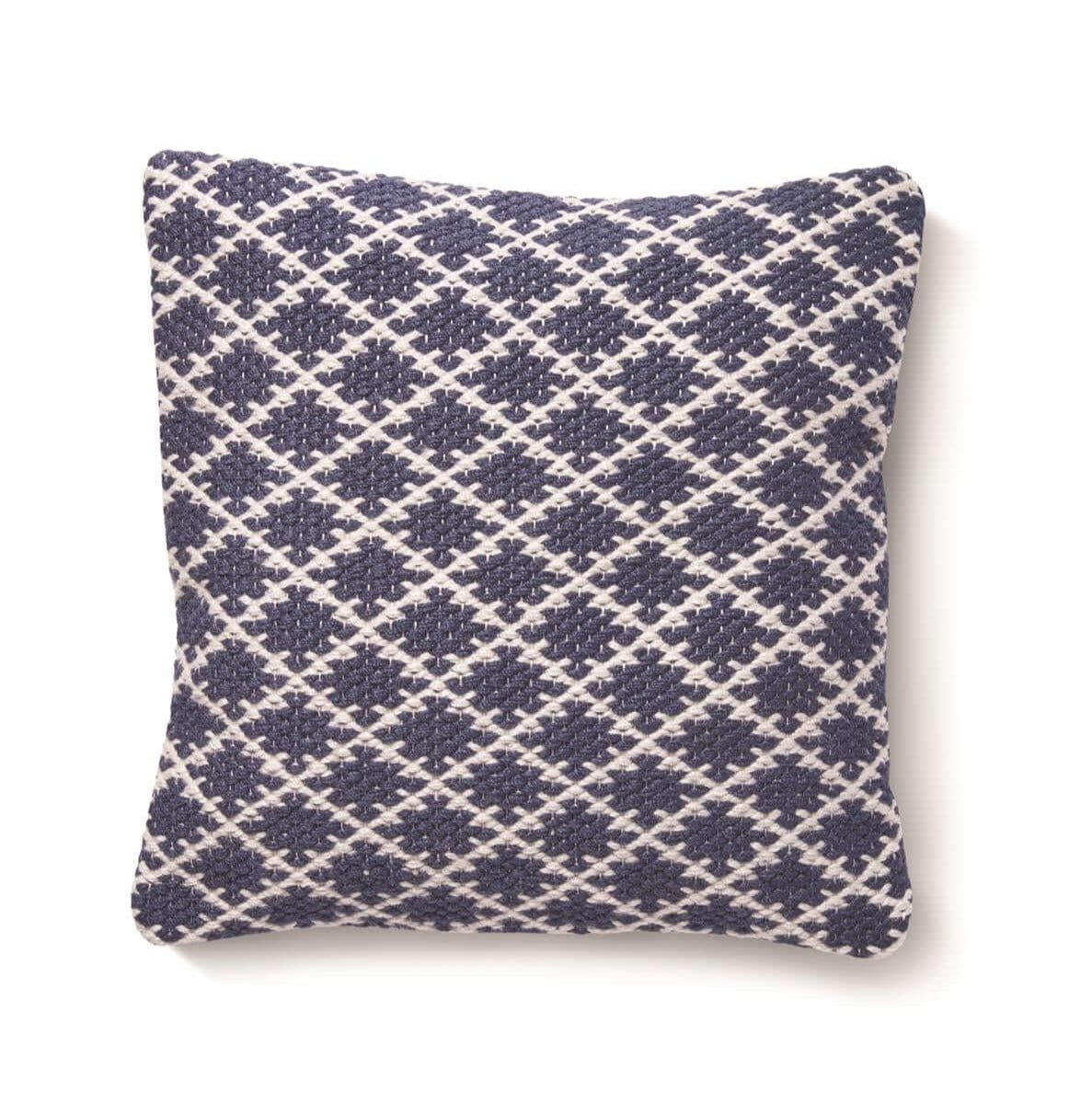 Trellis Design Woven Cushion - Bargainia.com - 5026134541214 - HWTREC_NAVYXX_045X045