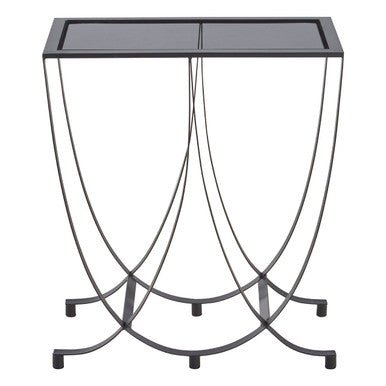 Trento Black Console Table With Grey Glass Top - Bargainia.com - 5018705442754