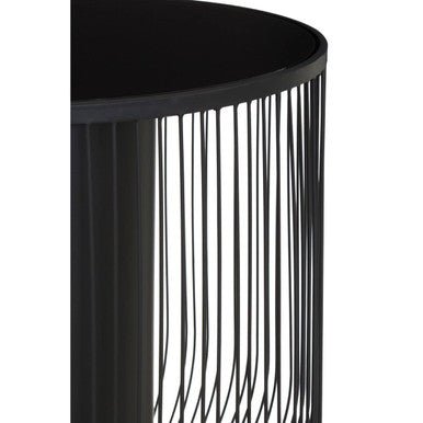 Trento End Table With Black Glass Top - Bargainia.com - 5018705442723