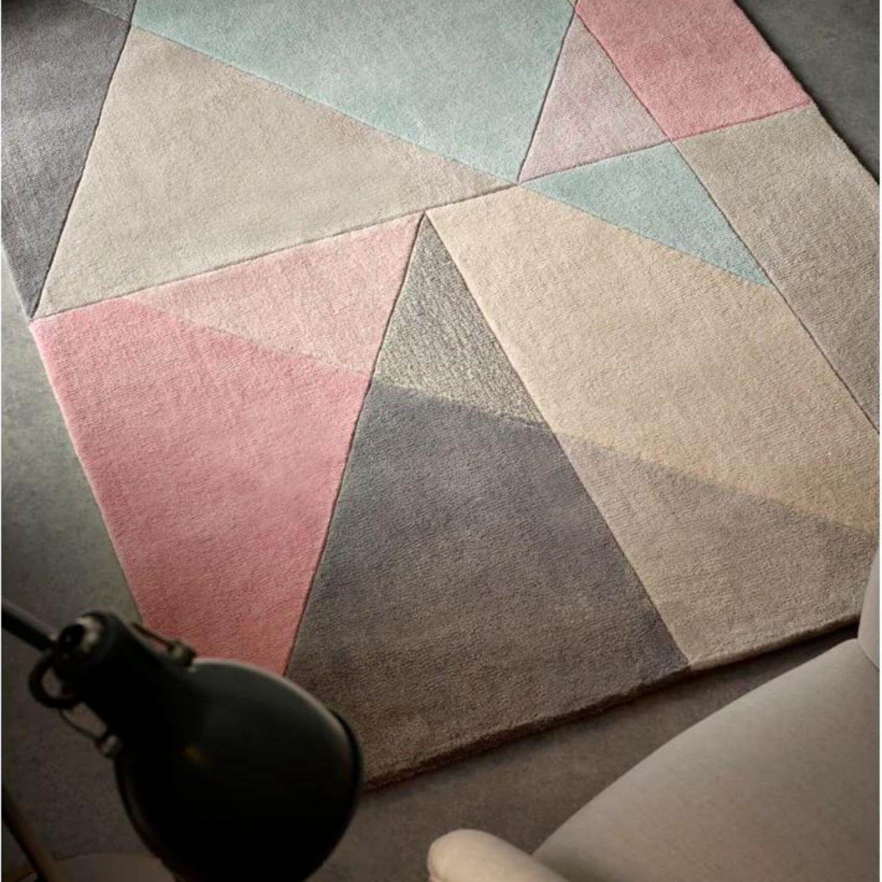 Trio Multi Pastel Geometric Rug - Bargainia.com - 